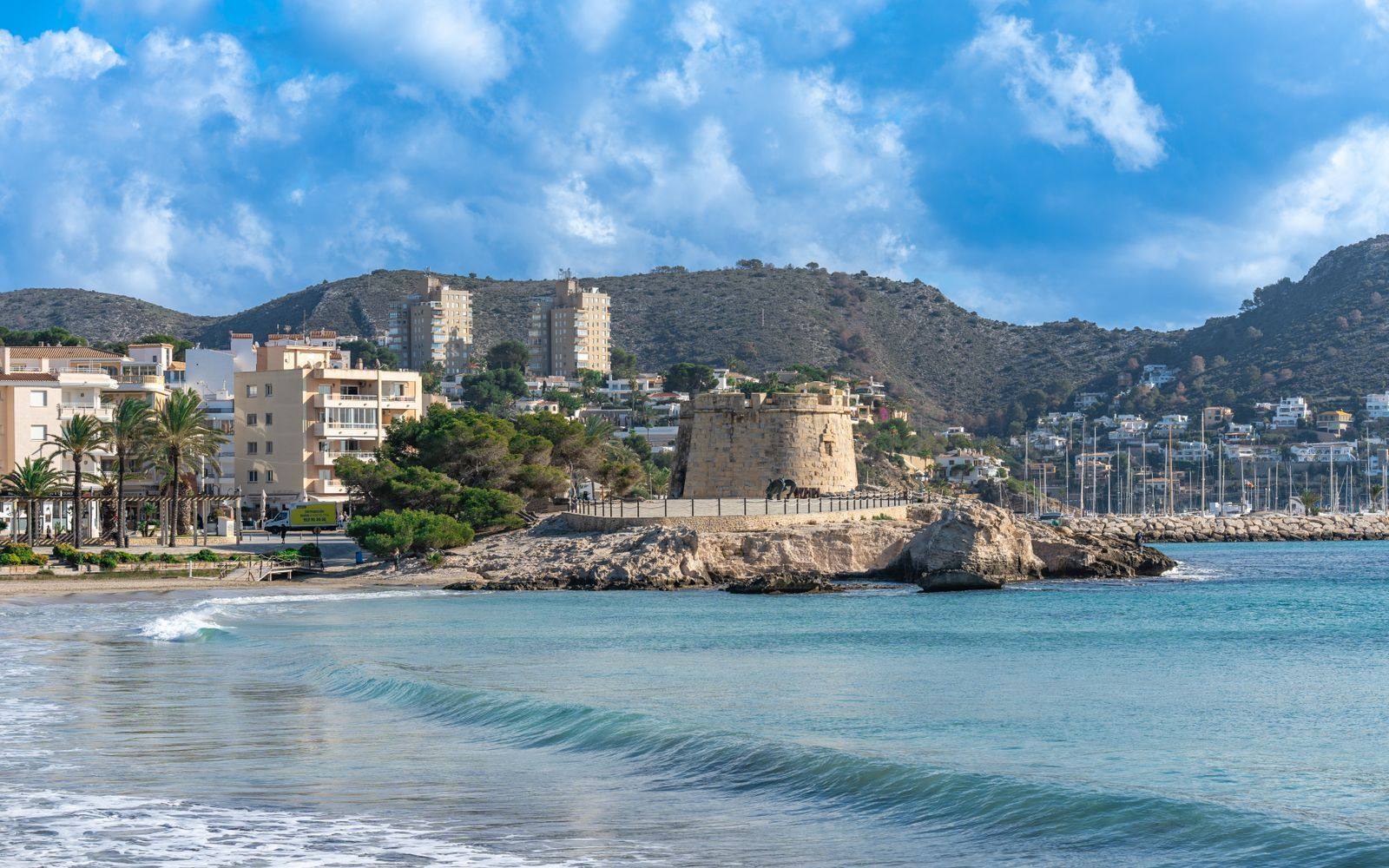 The Moraira seafront and castle, the Costa Blanca North town Nicolas Strebel calls home