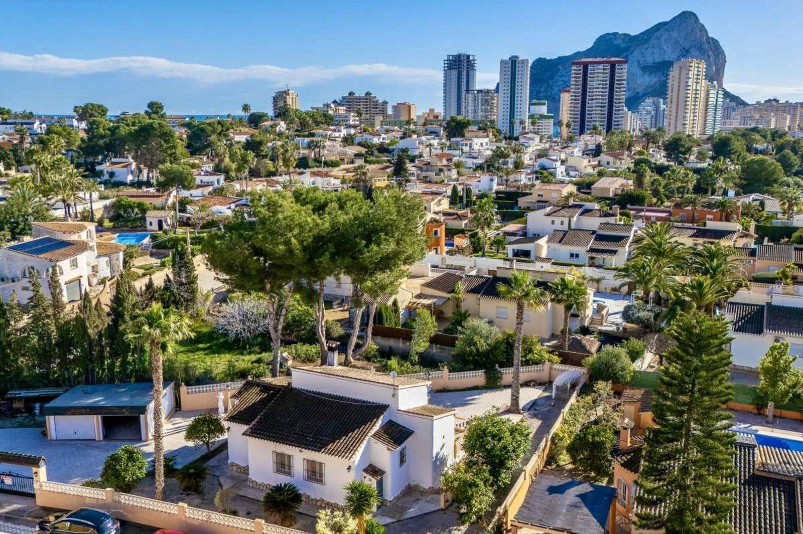 Aerial view over Calpe and the Peñón de Ifach, Costa Blanca